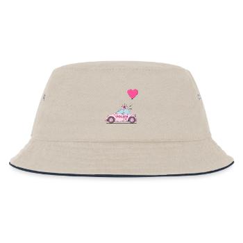 Police Herz Rosa - Kinder Bucket Hat - Natur/Navy - Vorne