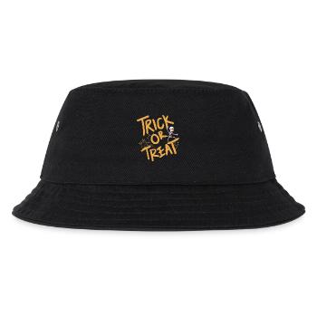 Creative Halloween design with pumpkin and skeleton - Kids’ Bucket Hat - black - Front