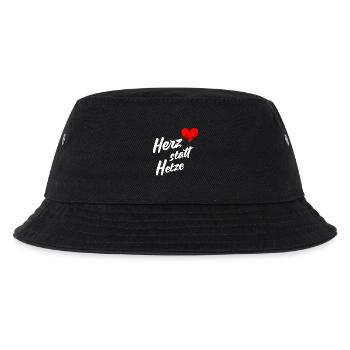 Herz statt Hetze - Kinder Bucket Hat - Schwarz - Vorne