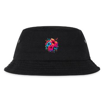 Hibiskusblüten - Kinder Bucket Hat - Schwarz - Vorne