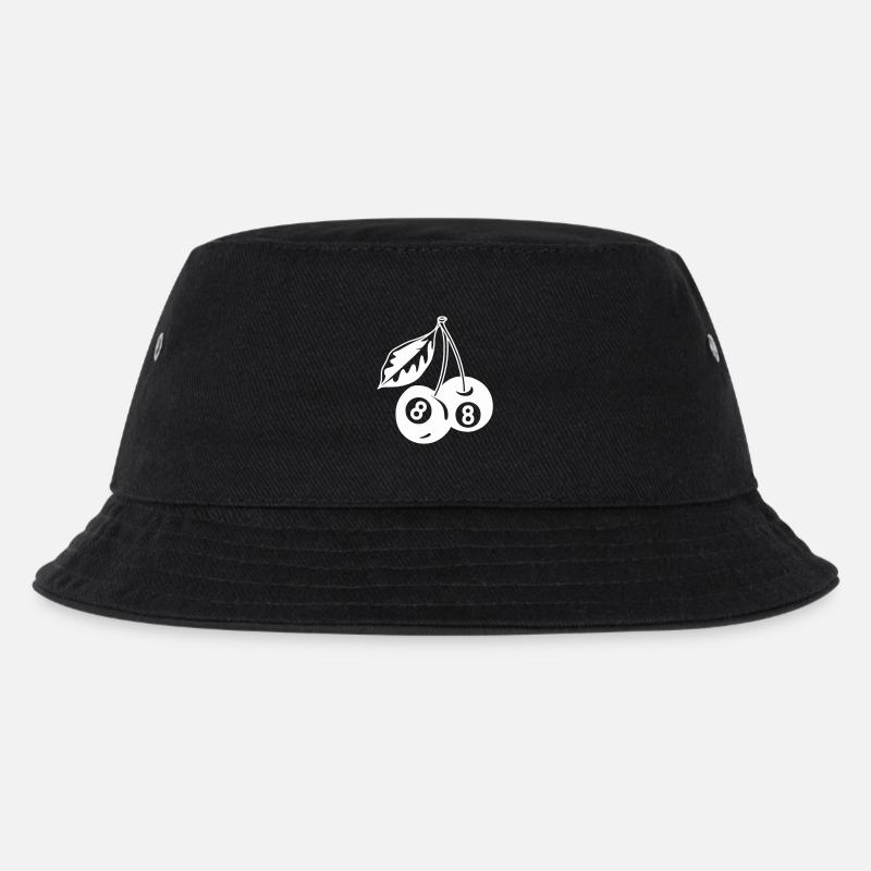 8-Kugel Kirschen Kreativ Minimalistisch - Kinder Bucket Hat - Schwarz