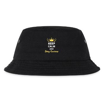 Bewahren Sie Ruhe und bleiben Sie neugierig - Knowledge Design - Kinder Bucket Hat - Schwarz - Vorne