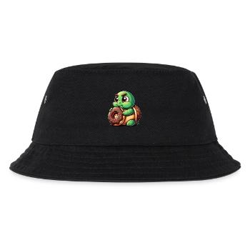 Süße Schildkröte Donut Cartoon Lustig Dick - Kinder Bucket Hat - Schwarz - Vorne