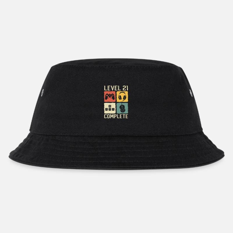 21. Geburtstag Level 21 Complete Gamer 21 Jahre - Kinder Bucket Hat - Schwarz
