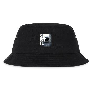 Schwerelosigkeit, dezentes Schwarz-Weiß, Grafikdesign - Kinder Bucket Hat - Schwarz - Vorne