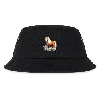 Pferd auf Wiese - Kinder Bucket Hat - Schwarz - Vorne
