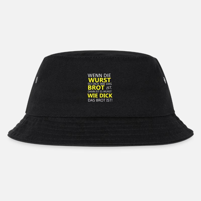 Wurst Brot Spruch Shirt - Kinder Bucket Hat - Schwarz