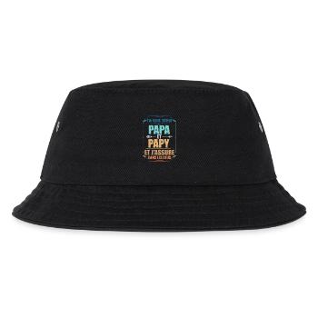 Zwei Papa J'Ai und Opa Titel Opa - Kinder Bucket Hat - Schwarz - Vorne
