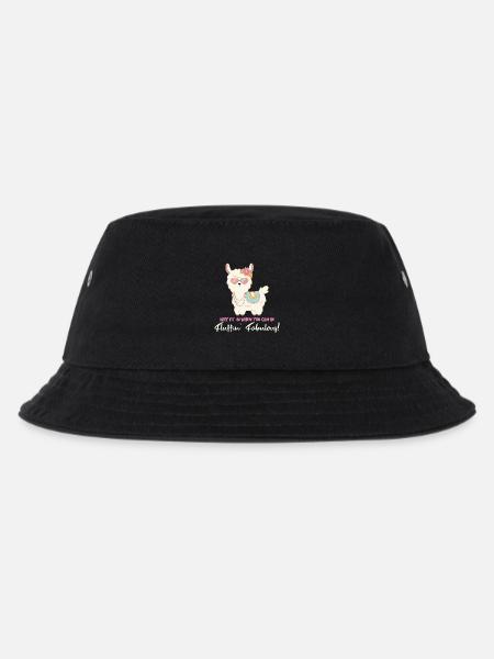 Süßes Alpaka mit Sonnenbrille und lustigem Spruch - Kinder Bucket Hat - Schwarz