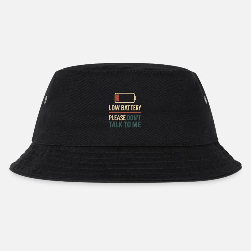 Low Battery - Kinder Bucket Hat - Schwarz