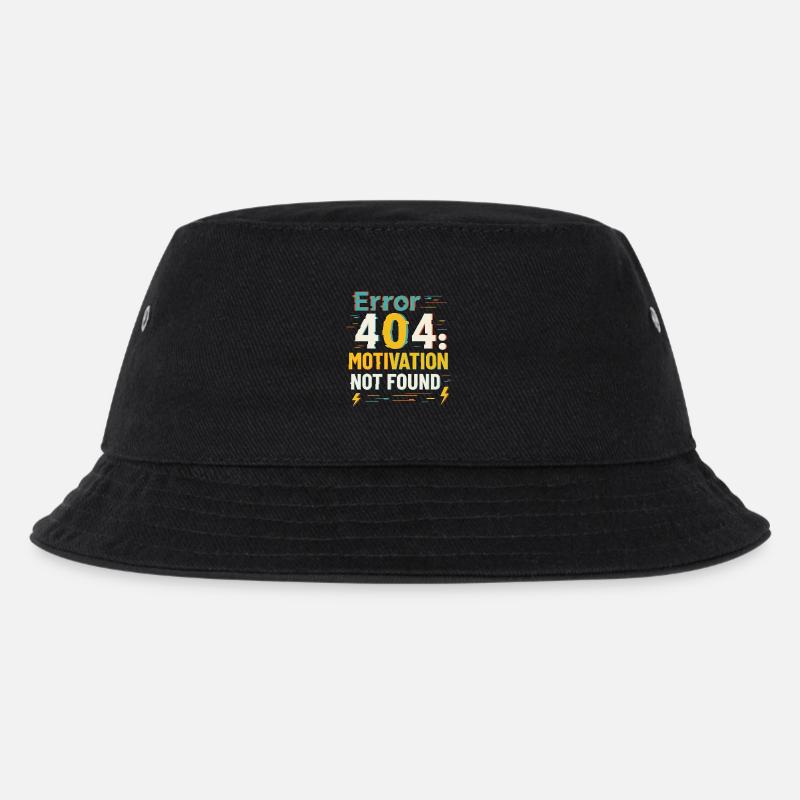 Fehler_404__Motivation_Nicht_Gefunden - Kinder Bucket Hat - Schwarz