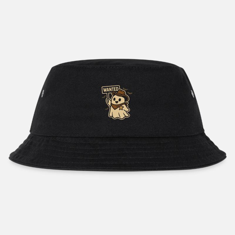 Halloween Geist Cowboy Wanted Design - Kinder Bucket Hat - Schwarz