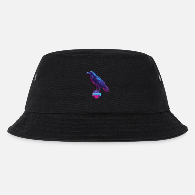 Neon Rabe - Kinder Bucket Hat - Schwarz