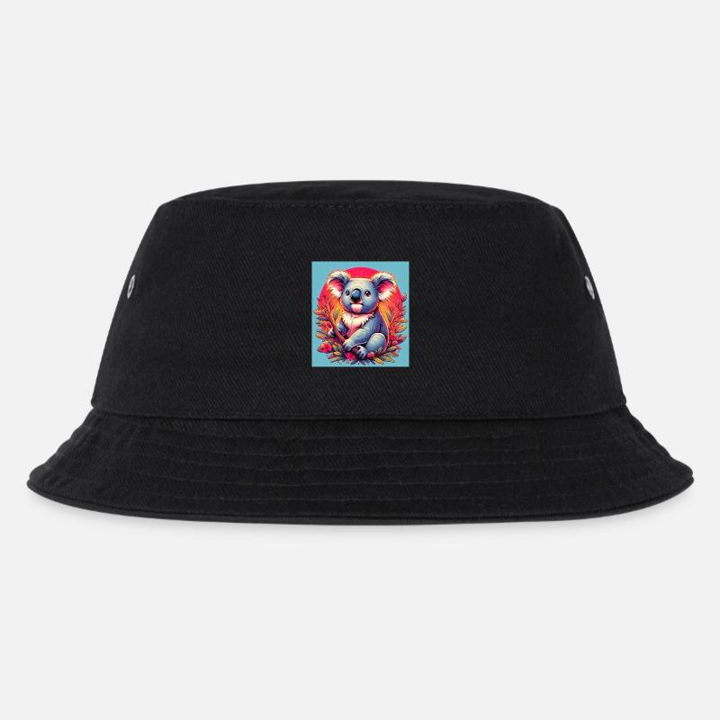 Koala - Kinder Bucket Hat - Schwarz