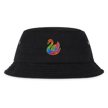 Regenbogen Glitzer Schwan Mutter - Kinder Bucket Hat - Schwarz - Vorne