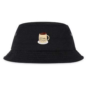 Cat Face Mug with Paw Prints - Kids’ Bucket Hat - black - Front