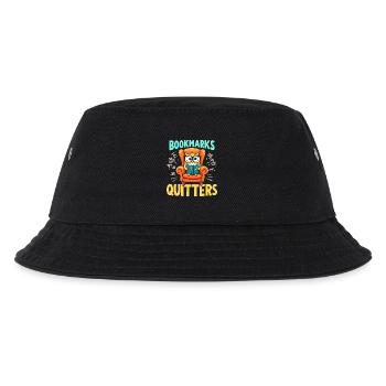 Eule Leser im Sessel Lesezeichen - Kinder Bucket Hat - Schwarz - Vorne