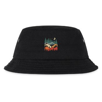 Wald Landschaft Natur Bäume Naturliebhaber - Kinder Bucket Hat - Schwarz - Vorne