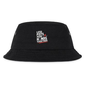 Less Fists More Hands Together Gebet - Kinder Bucket Hat - Schwarz - Vorne