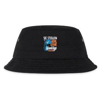 Sie stellen wohl gerne unnötige Fragen - Kinder Bucket Hat - Schwarz - Vorne