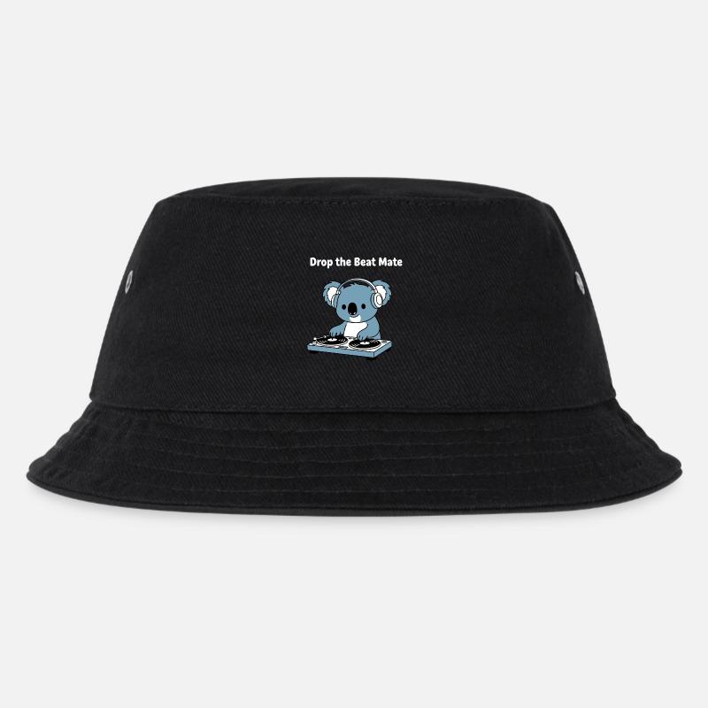Drop the Beat Koala DJ - Kinder Bucket Hat - Schwarz