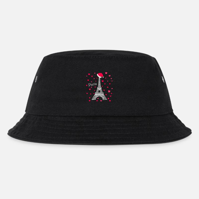 Paris Liebesfunken Eiffelturm Weihnachten - Kinder Bucket Hat - Schwarz