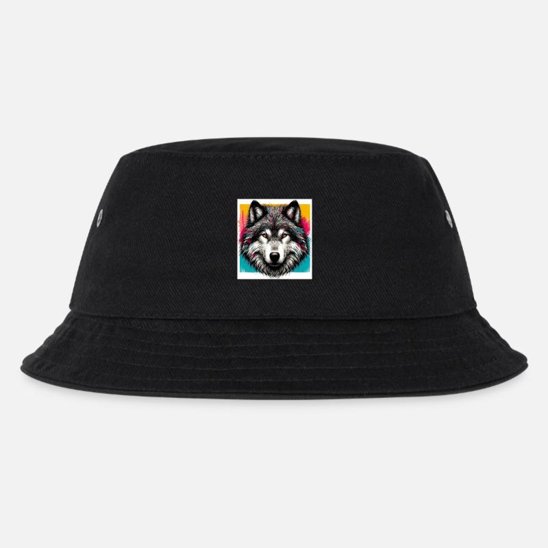Wolf - Kids’ Bucket Hat - black