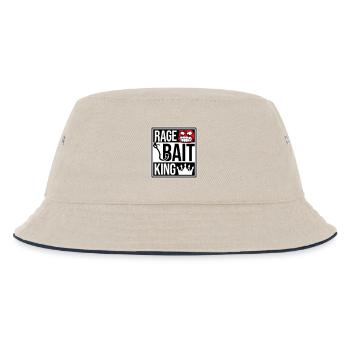 Rage Bait King Online Troll Aufmerksamkeit Spaß - Kinder Bucket Hat - Natur/Navy - Vorne