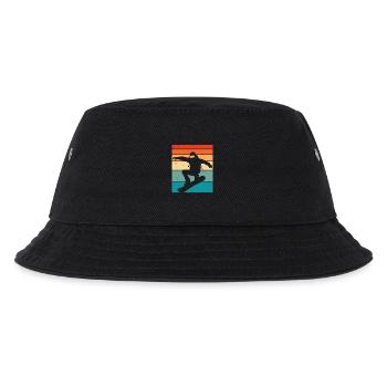 Snowboard retro Snowboarden - Kinder Bucket Hat - Schwarz - Vorne