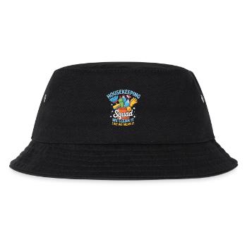 Lustiges Putzen Design - Kinder Bucket Hat - Schwarz - Vorne