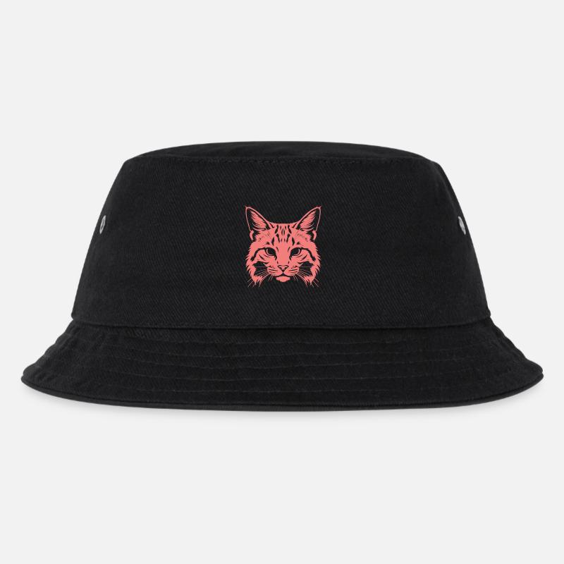 Katzenkopf Silhouette - Kinder Bucket Hat - Schwarz
