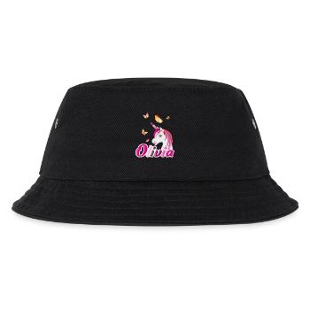 Olivia Einhorn mit Schmetterlingen - Kinder Bucket Hat - Schwarz - Vorne