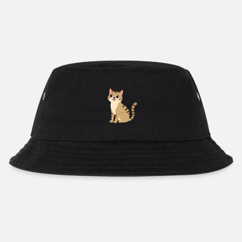 Katze - Kinder Bucket Hat - Schwarz