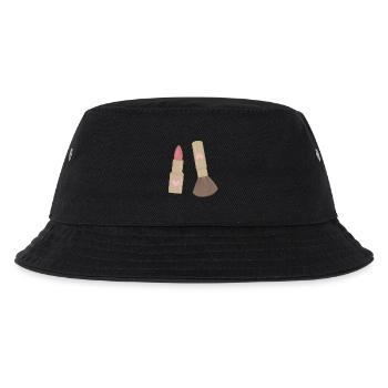 Herzlippe Lippenstift & Pinsel Charm - Kinder Bucket Hat - Schwarz - Vorne