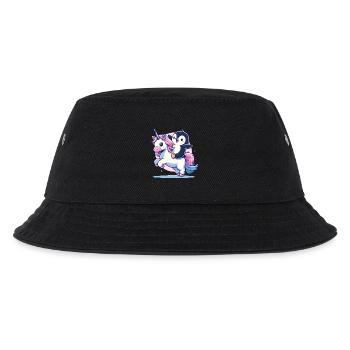 Pinguin reitet Einhorn - Kinder Bucket Hat - Schwarz - Vorne