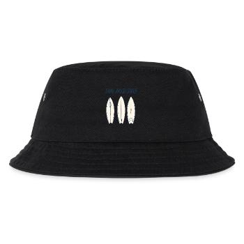Sun and Surf Vintage Surfboard Beach Design - Kinder Bucket Hat - Schwarz - Vorne