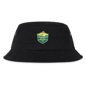 Langer Hals Dino Schildmotiv - Kinder Bucket Hat - Schwarz - Vorne