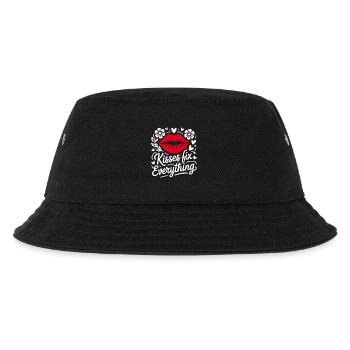 Küsse heilen alles Lippenmotiv - Kinder Bucket Hat - Schwarz - Vorne