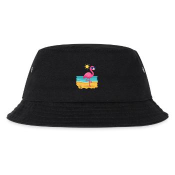 Flamingo beim Sonnenbad Nr.1 - Kinder Bucket Hat - Schwarz - Vorne