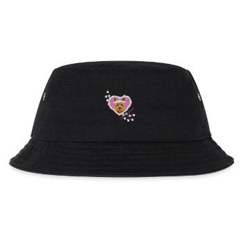 Ruhender Tch-Face Yorksire Terrier - Kinder Bucket Hat - Schwarz - Vorne
