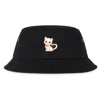 Chat pastel avec un nœud en forme de cœur - Bob Enfant - noir - Devant