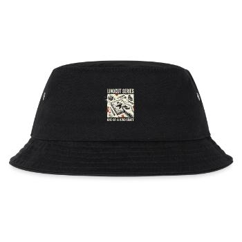 Linocut Series - Kinder Bucket Hat - Schwarz - Vorne