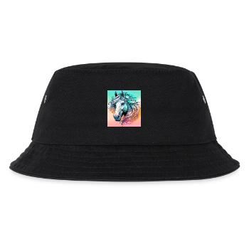 Pferd - Kinder Bucket Hat - Schwarz - Vorne