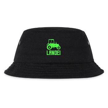 Traktor Silhouette Landei - Kinder Bucket Hat - Schwarz - Vorne
