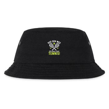 Aus dem Weg ich muss zum Tennis  - Kinder Bucket Hat - Schwarz - Vorne