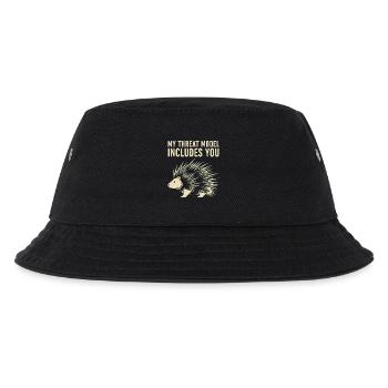 My Threat Model Includes You – Stachelschwein - Kinder Bucket Hat - Schwarz - Vorne