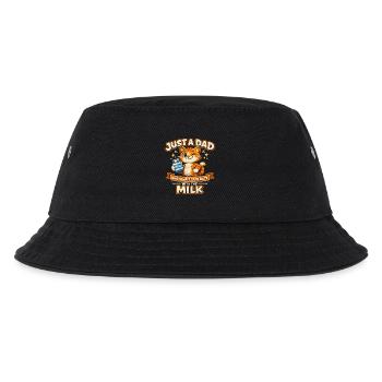 Humor Dad Cat Milk Father's Day Gift - Kids’ Bucket Hat - black - Front