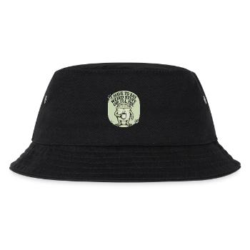 Kaffee-Frosch Spruchbild - Kinder Bucket Hat - Schwarz - Vorne