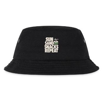 Sun Sand Snacks Repeat Tropical Design - Kinder Bucket Hat - Schwarz - Vorne