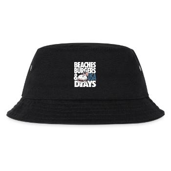 Beaches Burgers USA Days Design - Kinder Bucket Hat - Schwarz - Vorne